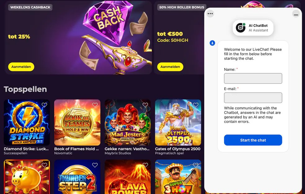 24/7 ZumoSpin Casino klantenservice en live chat ondersteuning