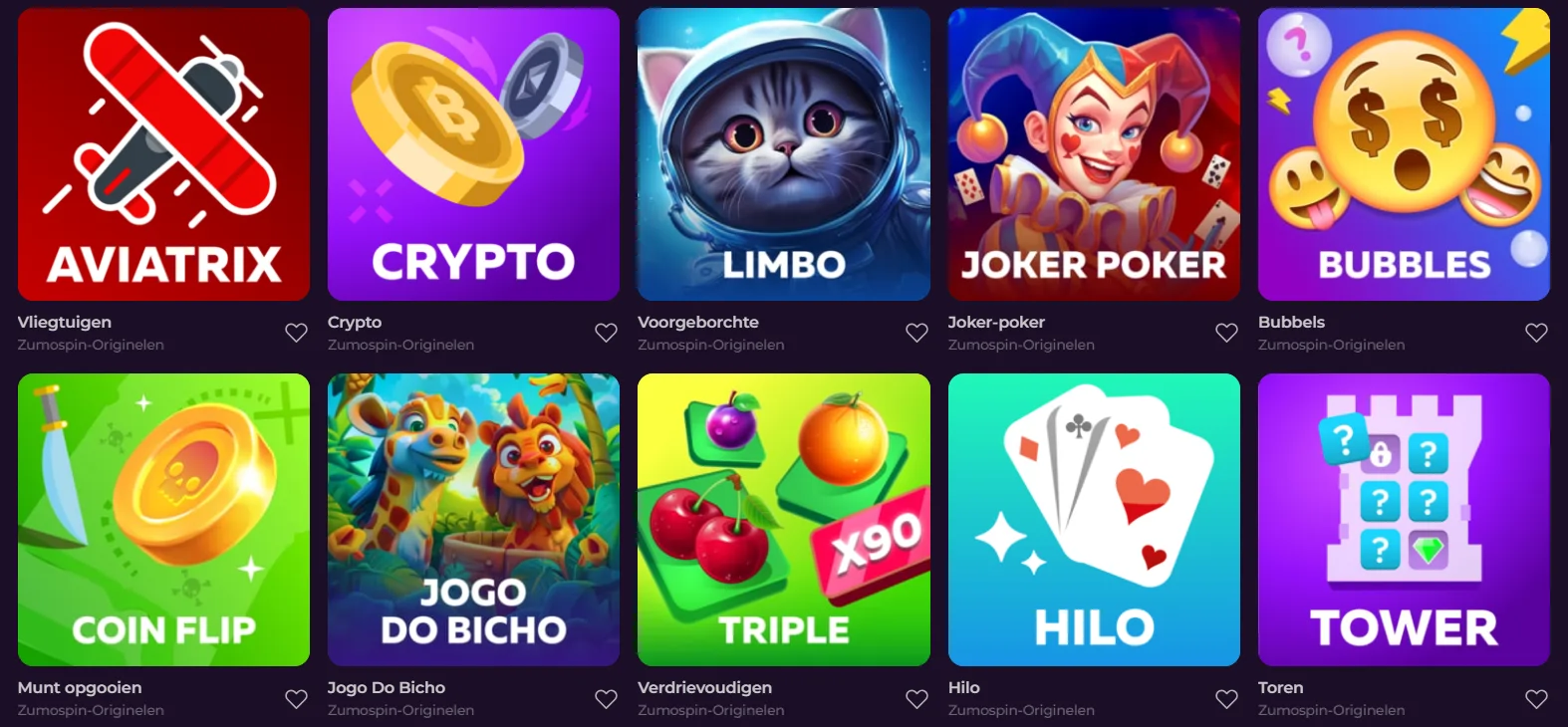 Zumospin Casino unieke en originele spellen